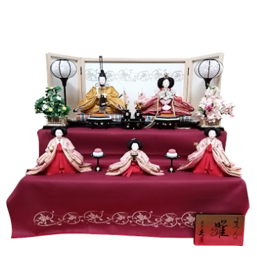 久月　よろこび　毛せん二段五人飾り