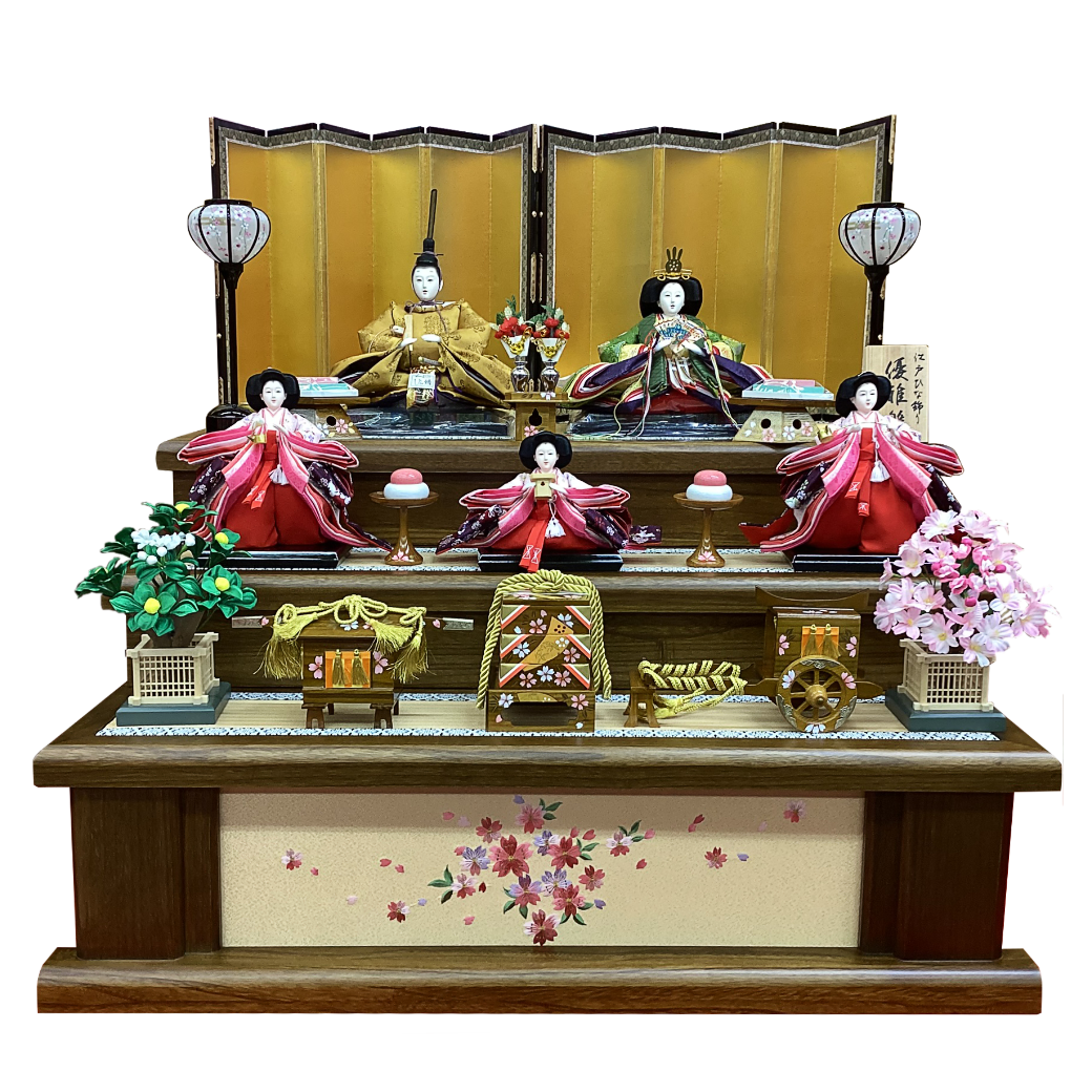 東玉　黄呂染天皇衣裳「優雅」一、二、三段五人飾り