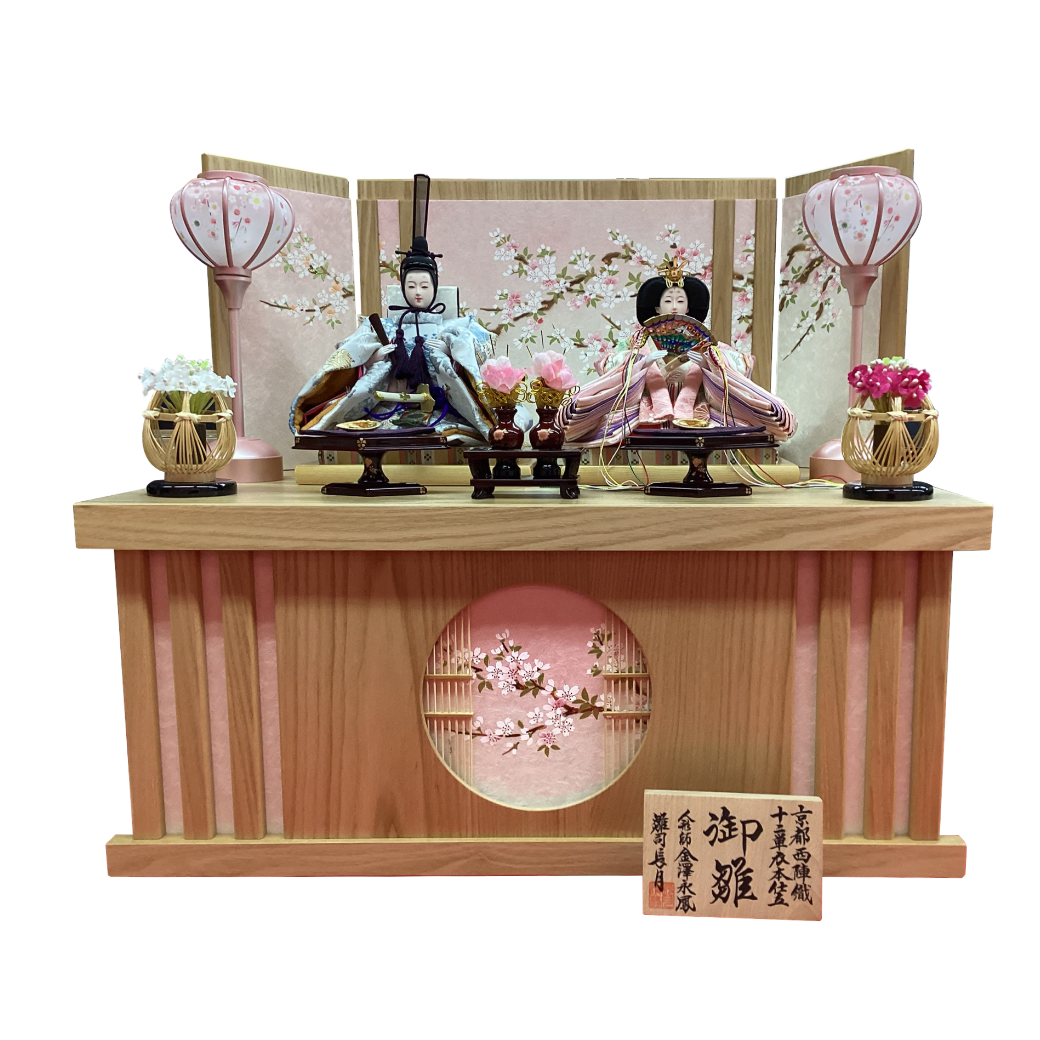 長月　金澤永鳳作　桜づくし収納　親王飾り