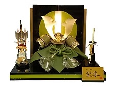 東玉　緑色の威糸 合せ鉢大鍬形兜「彩宴」